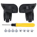 Miniatyrbillede 1 af 3: 1 par sorte kufferthjul 360 graders drejehjul 91x107x49mm - Bqlzr