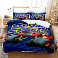 Miniatyrbild 1 av 5: v2582 Sängkläder Tecknad Blaze och Monstermaskiner Sängset Pojkar Flickor Twin Queen Size Påslakan Örngott Säng Barn Vuxen 3-delars Sängkläder 135x200cm 53x78in