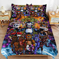 Miniatyrbilde 1 av 5: x194 Five Nights At Freddy'S Dynetrekk Mikrofiber Sengetøy Sett 3D Trykt Lettvekt 3-delt Dynesett, 1 Dynetrekk Og 2 Putetrekk 200x200cm 78x78in