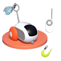 Miniatyrbild 1 av 5: Turbo Tail 2.0 Kattleksak - 2024 Bästa Turbo Tail Mus Kattleksak Fjärrkontroll Leksak orange