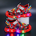 Pikkukuva 1 / 5: Pojat Led-sandaalit Spiderman Ulkoilukengät Rantakengät Lasten Valo-up Liukumattomat kesäkengät Punainen Red 29 innersula 17.9 cm
