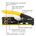 Miniatyrbilde 2 av 5: Nettverkskrimper Cat5 Cat6 Cat7 Cat8 Krympeverktøy Ethernet-kabelavstriper