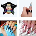 Miniatyrbild 5 av 5: Nagelförlängningsformar Pappersbricka Nagelkonst Tips Guide Sticker Manikyrverktyg, Nagelguideformar (flerfärgad)(300st)