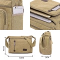 Miniatyrbilde 3 av 3: Herre Retro Canvas Messenger Bag Skulder Veske Crossbody Satchel Multi Lommer Håndvesker Green