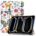 Miniatyrbild 1 av 5: Fodral för iPad Pro 11 (2024) - Trivikt Stativ PU Läder Mönster Smart Surfplatta Skydd - Multicolor Butterflies