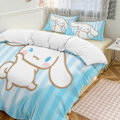Miniatyrbild 1 av 5: v1429 Cinnamoroll Täcke Set Tjockt Mjukt 3 Delars Sängklädesset Året Runt Täcke med 2 Örngott för Vuxna Kvinnor Flickor Tonåringar Hem Rum Inredning io 135x200cm 53x78in
