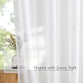 Miniatyrbilde 4 av 5: Gjennomsiktige gardiner ekstra lengde, brede solide voile vinduspaneler for uteplass/skyvedør/stue (54\" B X 108\" L, hvit, 2 stykker)