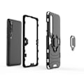 Miniatyrbillede 2 af 5: Cool Guard Ring Holder Kickstand PC TPU Hybrid Case Beskyttende Skal til Xiaomi Mi 10 Black