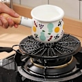 Miniatyrbilde 5 av 5: Varmediffusjonsplate Flammereduksjonsplate Emalsk Flammebeskytter Simmerring Griddle Varmebeskytter Varmetemmer