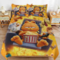 Miniatyrbild 1 av 5: x6 Garfield Påslakan Mikrofiber Sängkläder Set 3D-tryckt Lättviktigt 3-delat Täcke Set, 1 Påslakan och 2 Örngott för Barn Pojkar Flickor 240x260cm 94x102in