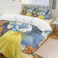 Miniatyrbild 1 av 5: v247 Tecknad prinsessa 3-delars sängklädesset 1 Påslakan + 2 Örngott För Barn Pojkar Flickor Vuxen Tecknad Varm Söt Mode Semester Present Gåva hn247 200x200cm 78x78in