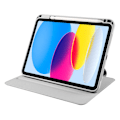 Miniatyrbillede 2 af 5: iPad Air 11 (2024) Etui i PU Læder + Akryl Tablet Cover med Automatisk Søvn/Vækning, Drejelig Stativ - Multicolor Grey