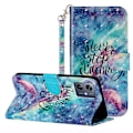 Miniatyrbild 5 av 5: För Motorola Moto G14 5g Plånboksfodral i Läder 3d Mönster Folio Cover Starry Sky