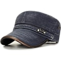 Miniatyrbillede 1 af 2: Galaxy Vintage Army Cap i bomuld til mænd, Justerbar Army Cap, Bomuldshat (blå) Blå