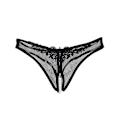 Miniatyrbillede 2 af 2: Pearl Open Crotch Mesh Briefs Erotisk Lingeri Sex Underwear til Kvinder (sort) Black