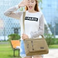 Miniatyrbilde 3 av 5: Herre Retro Canvas Messenger Bag Skulderveske Crossbody Satchel Multi Lommer Håndvesker Khaki