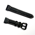 Miniatyrbilde 2 av 5: Ekte skinn klokkearmbånd erstatningsstropp for Garmin MARQ-serien/Fenix5/5X/5S/Forerunner945/Approach S60 - Svart