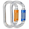 Miniatyrbillede 1 af 4: Karabiner 25kN srew låseport karabiner heavy duty d form twist låse karabiner