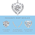 Miniatyrbild 3 av 6: Moissanite Halsband Hjärta, 1 Karat Moissanite Diamant Halsband för Kvinnor Hypoallergen 925 Silver Smycken Jubileum Födelsedagspresenter