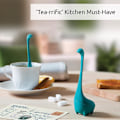 Miniatyrbillede 3 af 4: Løs te-infuser (turkis farve) - dinosaur te-filter med blødske - langhåndet hals
