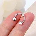 Miniatyrbillede 4 af 5: Rustfrit stål ringe til septum, næse, hjerte, stjerne, stud, øreringe, loop piercinger WHBYV Heart Silver