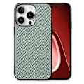 Miniatyrbilde 1 av 5: Mobildeksel for iPhone 16 Pro med Karbonfibertekstur PU+PC+TPU - Multicolor Green