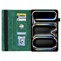 Miniatyrbillede 2 af 5: Etui til iPad Pro 11 (2024) med Kortlomme, PU Læder Stativ Tablet Cover - Multicolor Green