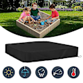 Miniatyrbilde 3 av 5: Sandkassebeskyttelse Vanntett Støvtett UV-beskyttelse Firkantet Bassengtrekk med Snøring for Sandkasse, Leker og Møbler db Svart{F2} Svart Black Black 120*120cm
