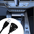 Miniatyrbild 2 av 5: Usbc3.0 infälld kabel, Usb förlängningskabel 1,5 m för bilinstrumentpanel med panelmontering, typ A hane till C hona