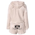 Miniatyrbild 8 av 9: Dam Fleece Fluffiga Pyjamas Sovkläder Nattkläder Set Grå Grey 2XL