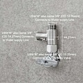 Miniatyrbilde 3 av 5: T-kobling for toalettvannforsyning, rustfritt stål, splitter 3/8\" x 3/8\", børstet nikkel, SBA020C -