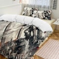 Miniatyrbild 1 av 5: v1156 Attack On Titan Täcke Set Tjockt Mjukt 3 Delars Sängklädesset Året Runt Täcke med 2 Örngott för Vuxna Kvinnor Flickor Tonåringar Hem Rum Deco 135x200cm 53x78in