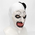 Miniatyrbild 3 av 5: Halloween Terrifier Mask Clownmask Läskig Joker Kostym Halloween Horror Krypande Mask för Vuxna Män Kvinnor White