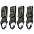 Miniatyrbilde 1 av 5: 4 stk. Hengekarabinerkrok Nylon Vevbånd Trekant Spenne Stroppklips for Ryggsekk ArmyGreen