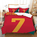 Miniatyrbillede 1 af 5: v206 Sengetøj CR Pudebetræk Kingsize Sengesæt Soveværelse Enkelt Dobbeltseng Kingsize Dynebetræk Quiltbetræk Med Lynlås Lukning Ronaldo 3-delt 240x260cm 94x102in