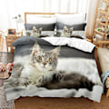 Miniatyrbild 2 av 5: v4175 Sängkläder Sött Kattunge Små Katter Djur Påslakanset Barn Mjuka Hemtextilier Sängkläder IU4175 135x200cm 53x78in
