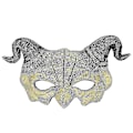 Miniatyrbilde 1 av 2: Halloween Karneval Fest Pu Skummende Halv Ansikt Vinkel Djevel Maske Karneval Demon Cospaly Terror Orker Beast Prop