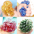 Miniatyrbillede 2 af 5: Klemmebold med net, pakke med 4 bløde mesh-bolde, klemmebold i net, glitter, stressbold fidget-legetøj, anti-stress-legetøj