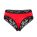 Miniatyrbillede 3 af 5: Blonderet Gennemsigtig Tanga med Blonderyg Sexy Åben Skridt Tanga til Sex Bueshorts Culotte Femme Intimt Undertøj Black
