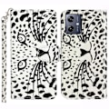 Miniatyrbild 1 av 5: För Motorola Moto G14 5g Plånboksfodral i Läder 3d Mönster Folio Cover Leopard Head