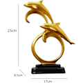 Miniatyrbillede 2 af 5: Delfin ornament, Delfin figur, Lykke ornamenter, Havdyr samleobjekt skulptur bordplade ornamenter til kontor stue indretning