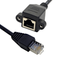 Miniatyrbillede 2 af 5: FTP STP UTP Cat 5e Han-til-hun Lan Ethernet-netværksforlængerkabel Patch-kabel med panelmonteringshuller