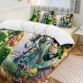 Miniatyrbild 1 av 5: v1495 Plants Vs Zombies Täcke Set Tjockt Mjukt 3-delars Sängklädesset Året Runt Täcke med 2 Örngott för Vuxna Kvinnor Flickor Tonåringar Hemrum De 200x200cm 78x78in