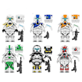 Miniatyrbillede 1 af 5: 6 stk. Star Wars Clone Trooper hjelm actionfigurer byggeklodser legetøj til børn gaver