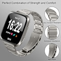 Miniatyrbillede 3 af 5: Metal Urremærke til Fitbit Versa 2 Versa Lite Versa Justerbar Urrem, Titanium