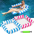 Miniatyrbild 1 av 6: Pool Float Hängmatta, 2 Pack Pool Uppblåsbara Pool Floats, Uppblåsbar Vatten Hängmatta, Simbassäng Uppblåsbara