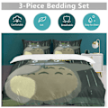 Miniatyrbild 5 av 5: x398 Min Granne Totoro Påslakan Mikrofiber Sängkläder Set 3D-tryckt Lättviktigt 3-delat Täcke Set, 1 Påslakan och 2 Örngott för Ki 135x200cm 53x78in