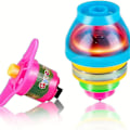 Pikkukuva 2 / 5: 4 kpl Gyro Light Up -pyöriviä huippuja - Pyörivä valaiseva lelujuhlalahja pojille ja tytöille - Syntymäpäiväjuhlalahjat lapsille ja hauskat sukkatäytteet