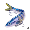 Miniatyrbild 1 av 5: Fiskedrag 8-segment fisk abborre minnow swimbait bete krok bete vevbete Blue