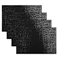Miniatyrbillede 1 af 5: 4 stk./sæt Fleksible Pladsemåtter Anti-scratch Rektangulære Elegante Vandtætte Kopunderlag Bordmåtter Køkkenartikler Jikaix Black